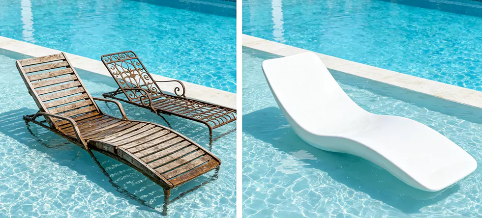 Fiberglass Waterproof S Shaped FRP Sun Lounger